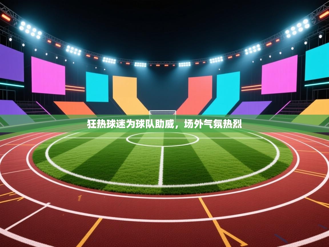 狂热球迷为球队助威，场外气氛热烈